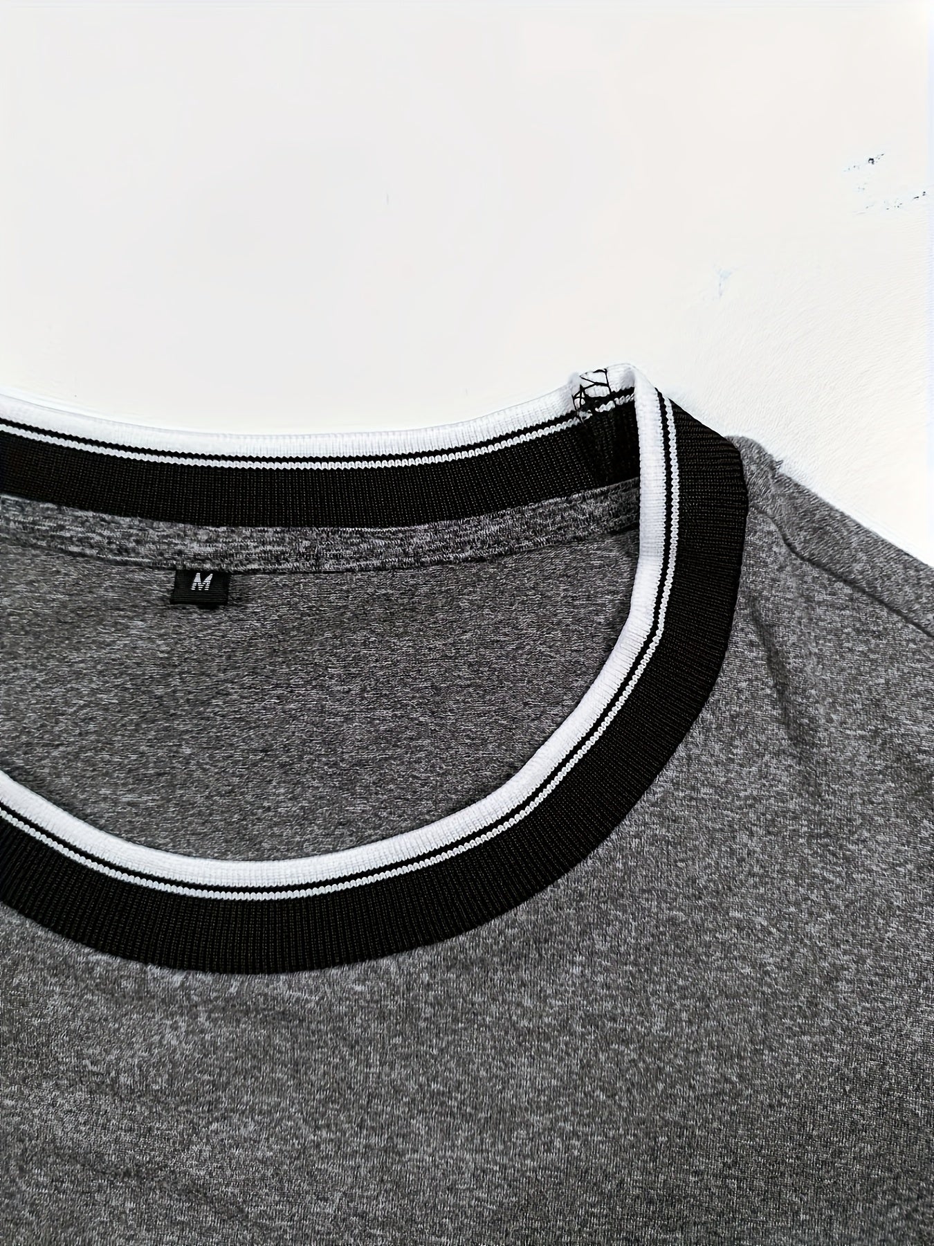 CHICAGO Print Men's Street Daily Long Sleeve High Stretch T-shirt, Spring Fall Outdoor, Men's Clothing