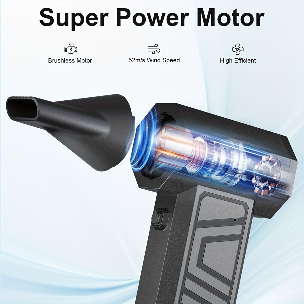 Electric Air Duster Type-C Charging Cleaning Blower Tool Turbo Jet Fan 130000RPM Car Blowing Snow 4 Gears adjustable Portable