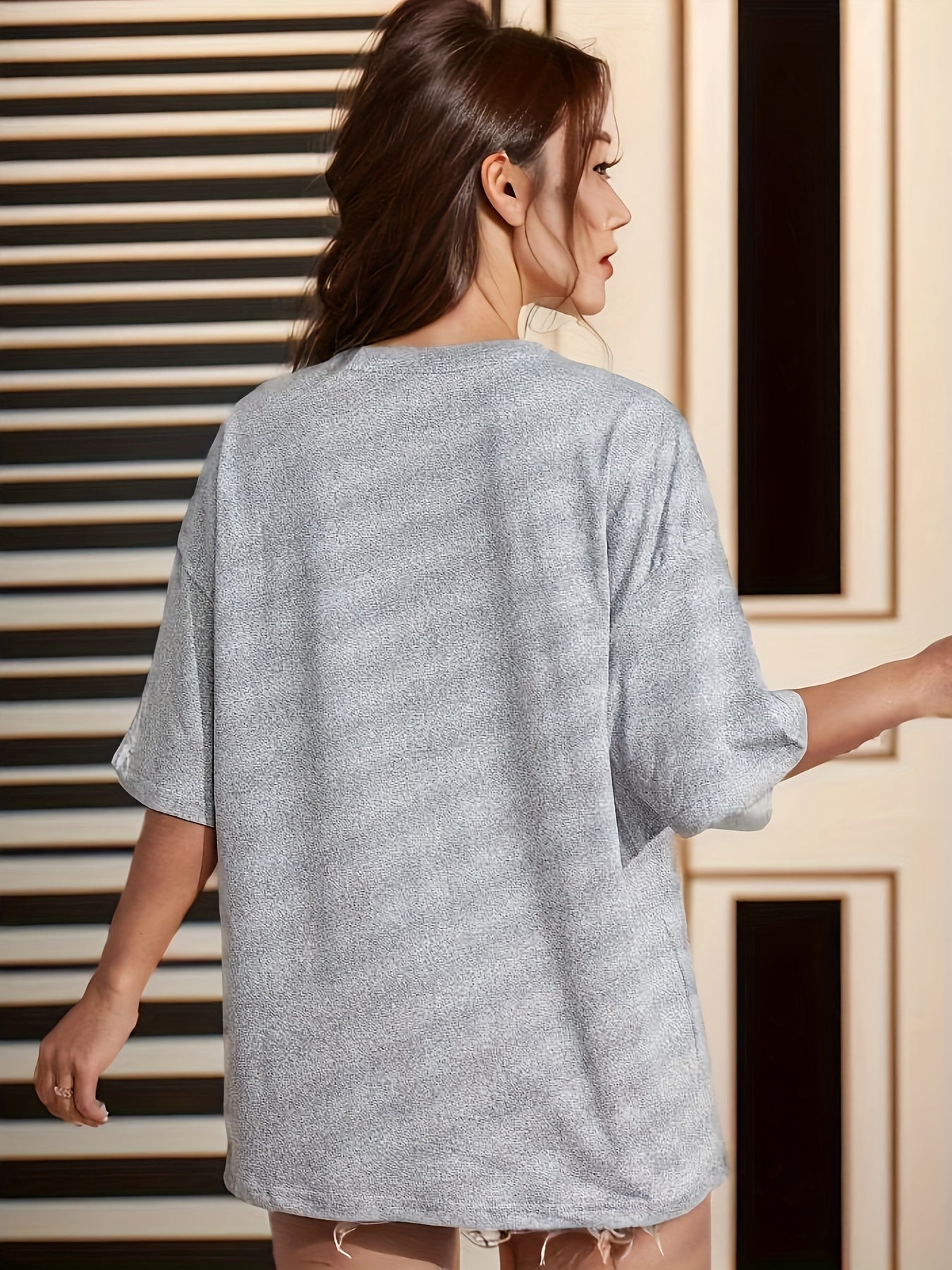 BROOKLYN Print T-shirt, Casual Short Sleeve Crew Neck Top For Spring & Summer, Women's Clothing