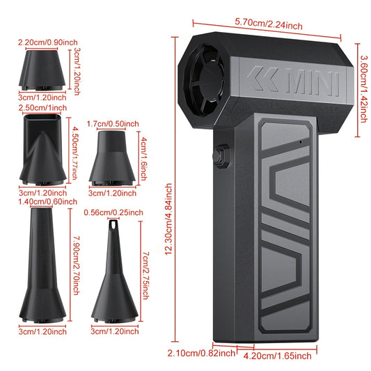 Electric Air Duster Type-C Charging Cleaning Blower Tool Turbo Jet Fan 130000RPM Car Blowing Snow 4 Gears adjustable Portable