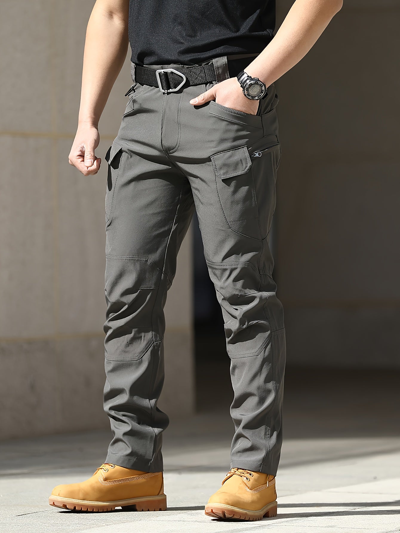 Men'S Tactical Cargo Pants - Softshell, Stretchy Fabric, Multiple Pockets, Button Fly, No Belt, All-Season Outdoor Training Pants for Hiking and Military Style, Outdoor Workwear | Utility Pants | Stretchy Fabric Pants