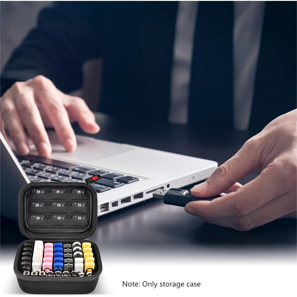 USB Flash Drive Case, Thumb Drive, Memory Card SD SDXC SDHC Card Holder Organizer, Electronic Accessories Storage Bag For SanDisk/ SamData/ Samsung/ TOPESEL/ PNY/ Memory Stick/ YubiKey (Box Only)