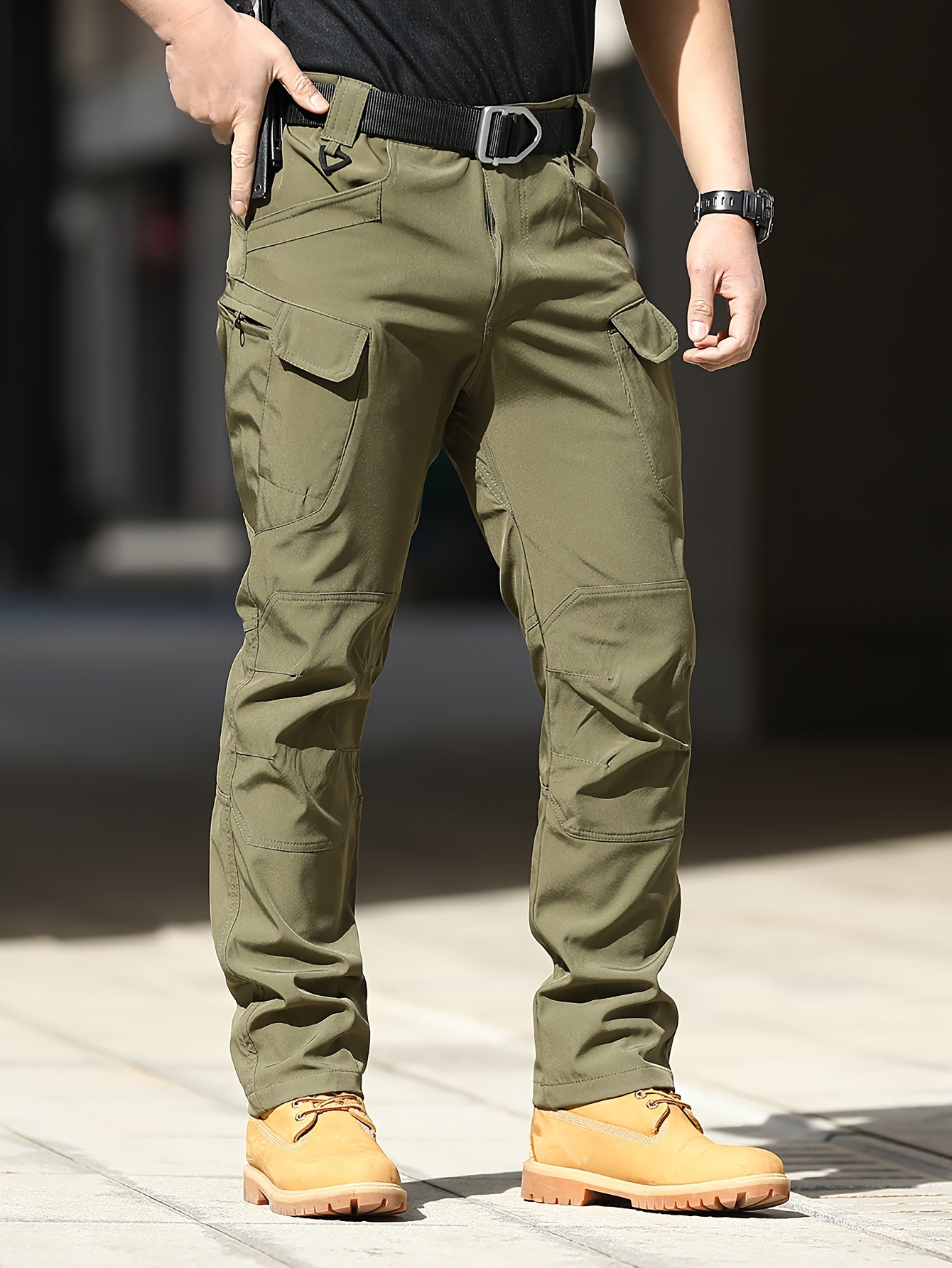 Men'S Tactical Cargo Pants - Softshell, Stretchy Fabric, Multiple Pockets, Button Fly, No Belt, All-Season Outdoor Training Pants for Hiking and Military Style, Outdoor Workwear | Utility Pants | Stretchy Fabric Pants