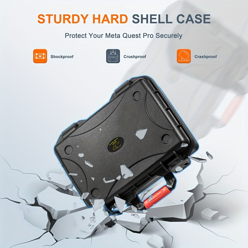 DEVASO Meta Quest Pro VR Headset Case - Durable ABS, Scratch-Resistant & Moisture-Proof with Comfort Grip Handle - Portable Storage Box for Accessories (Box Only)