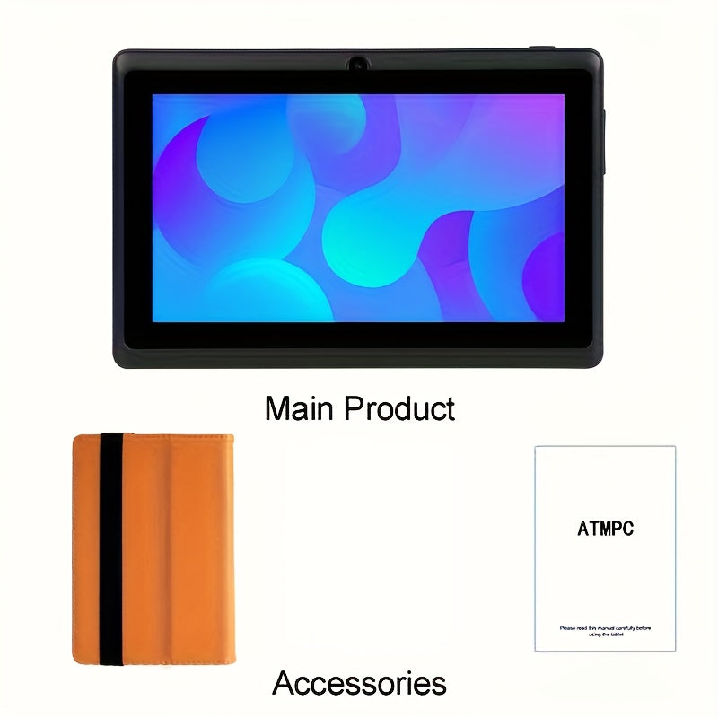 ATMPC 7 Inch Tablet 2GB RAN 32GB ROM for Android 11 Tablet PC with Quad Core Processor, HD IPS Display, Dual Camera, WiFi, Tablet with Case, 2023, Home Entertainment, Portable Device, Sleek Display, Stylish Case, Smooth Perfo