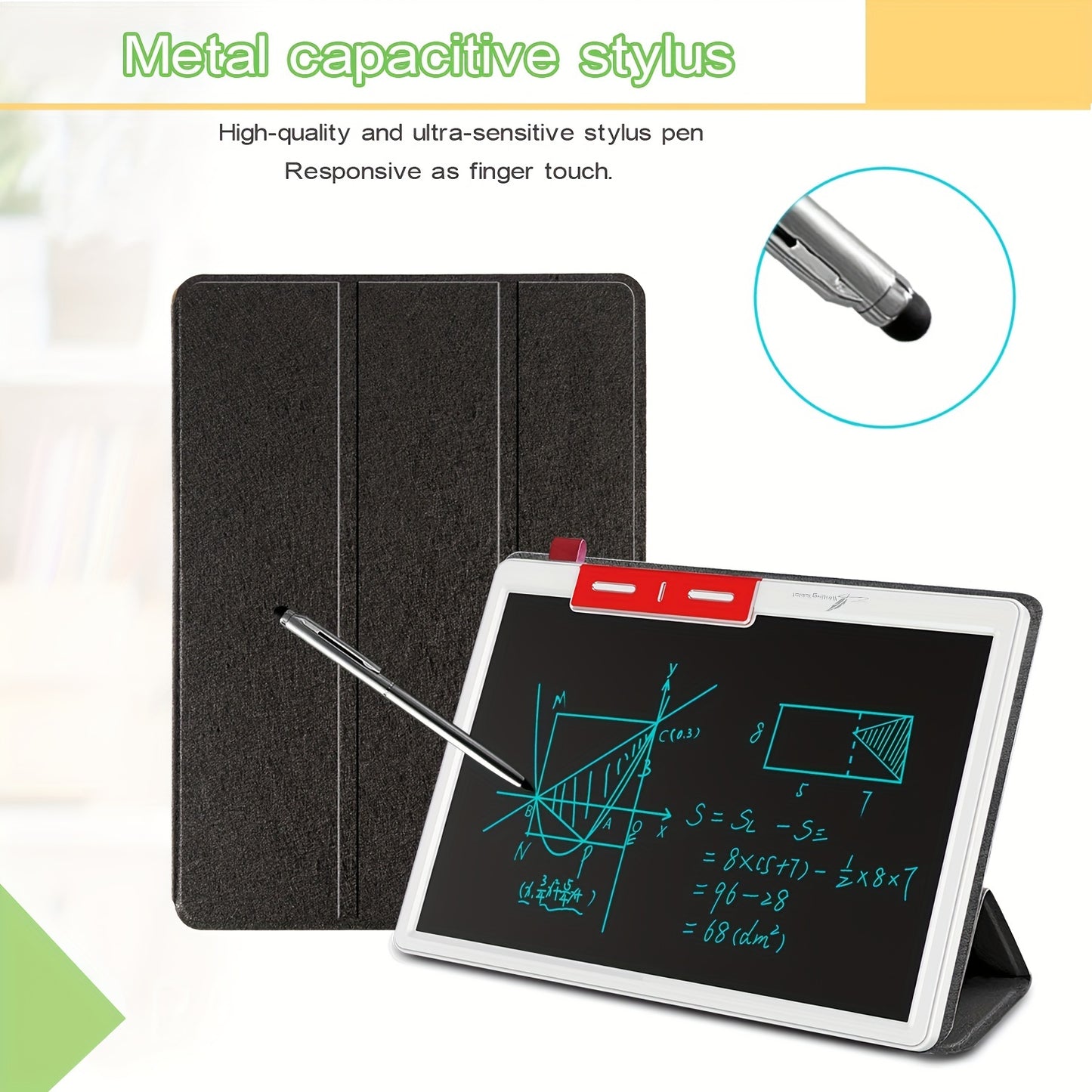 25.4 cm LCD Note Book LCD Writing Tablet With Faux Leather Protective Case, Electronic Drawing Board For Digital Handwriting Pad Doodle Board School Or OfficeBlack