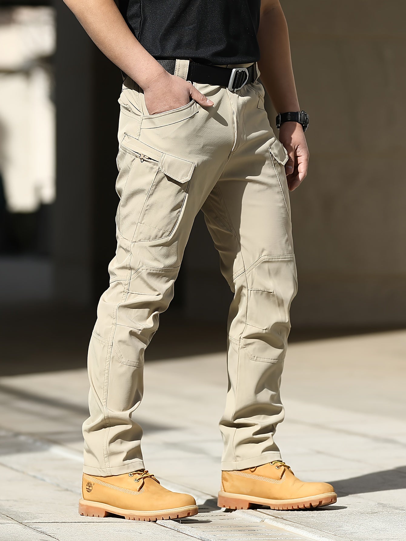 Men'S Tactical Cargo Pants - Softshell, Stretchy Fabric, Multiple Pockets, Button Fly, No Belt, All-Season Outdoor Training Pants for Hiking and Military Style, Outdoor Workwear | Utility Pants | Stretchy Fabric Pants