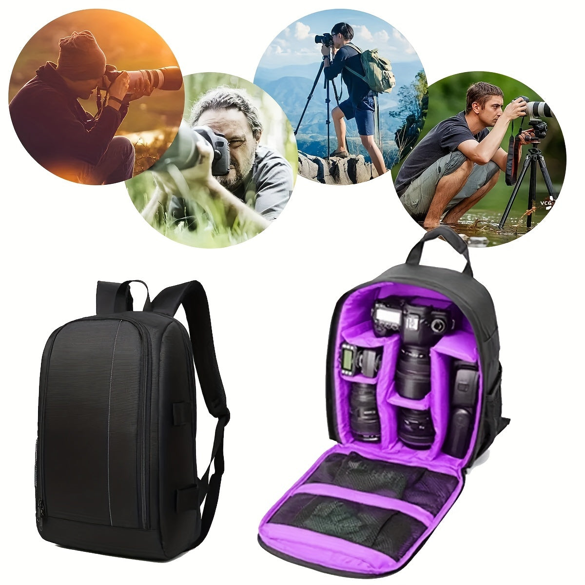 Camera Backpack Bag Professional for DSLR/SLR Mirrorless Camera Waterproof, Camera Case Compatible for Sony Canon Nikon
