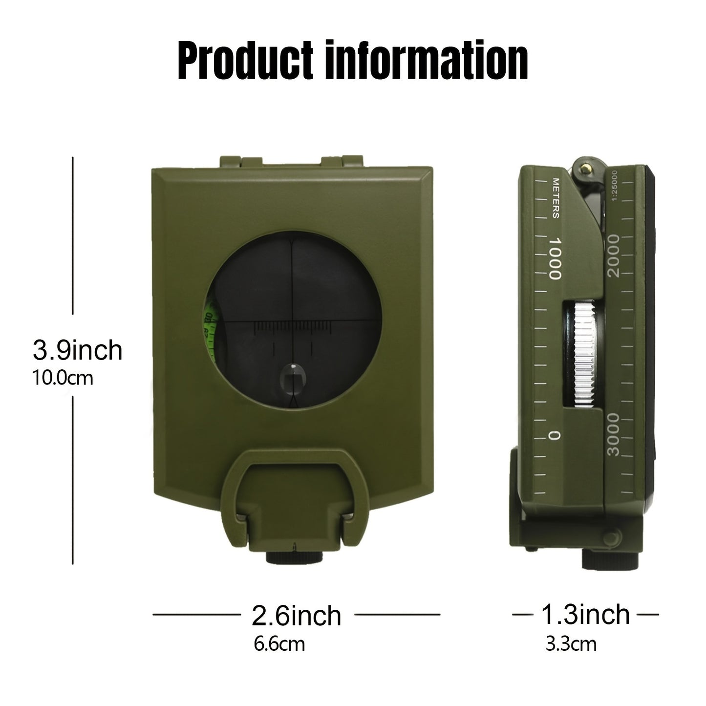 Multifunctional Luminous Dial Waterproof Anti-fog Accurate Military Compass For Hiking Camp